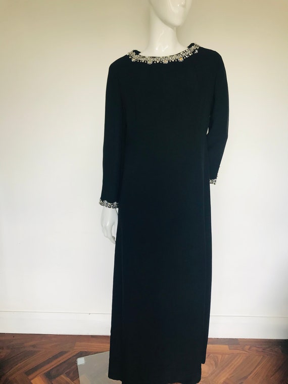 1960s dynasty beaded evening dress Uk size 14 Gem