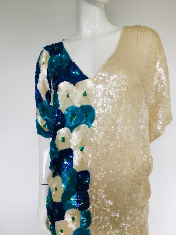 1980s sequin oversized slouch dress Uk size 14 - image 3