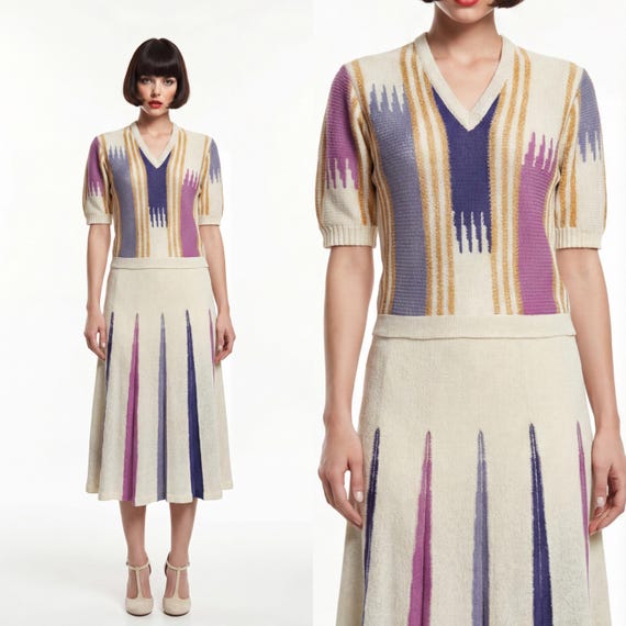1980s knit dress - 1920s style (UK)