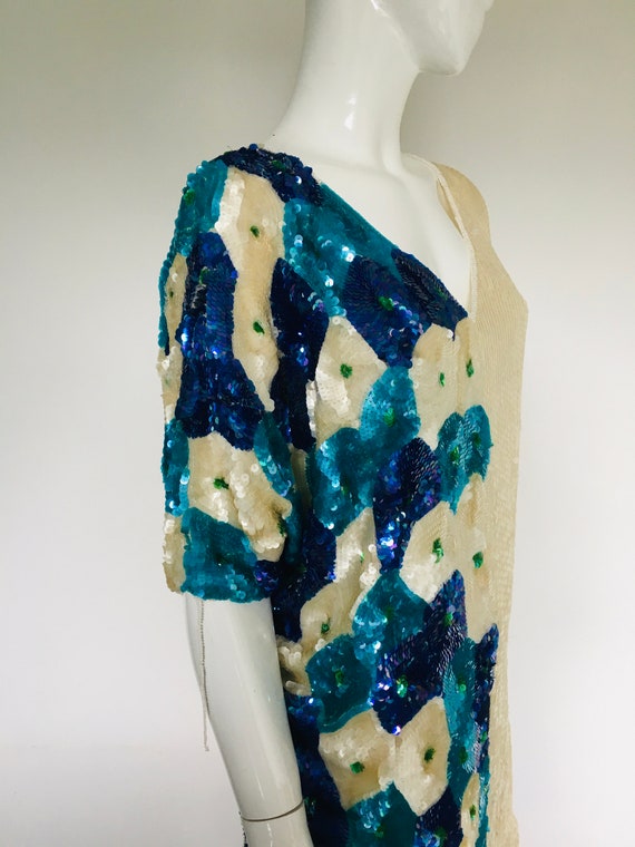 1980s sequin oversized slouch dress Uk size 14 - image 5