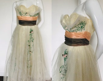 Beautiful 1950s tulle prom dress uk size 6 8