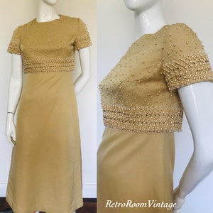 Sleek 1960s beaded dress Uk size 8