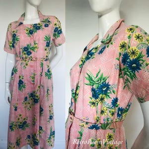 Rare 1940s Horrockses Printed cotton day dress Uk size 12 14