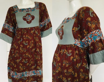 Patchwork 1970s dress size 8