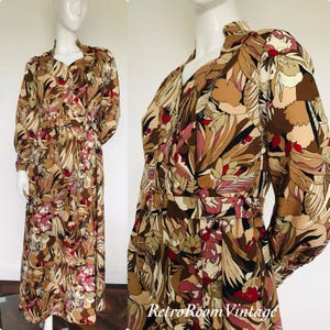 1960s 1970s bold print dress size  Uk 14