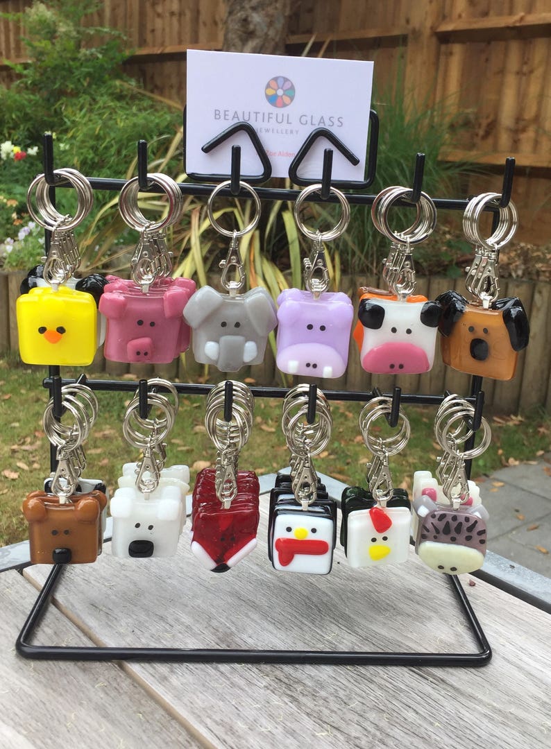 Pig keyring handmade piggy keychain farmyard animal gift Etsy