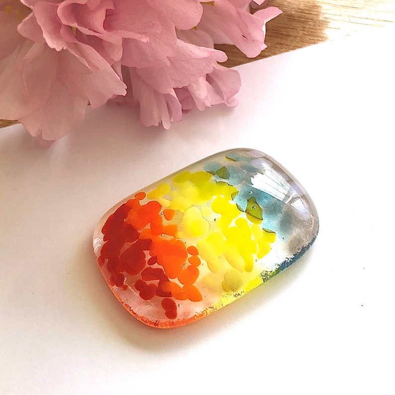 Rainbow Pocket Hug Fused Glass Keepsake Love Token Sympathy Etsy