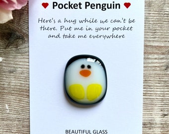 Fused Glass Pocket Penguin: Sentimental Keepsake, Letterbox Hug