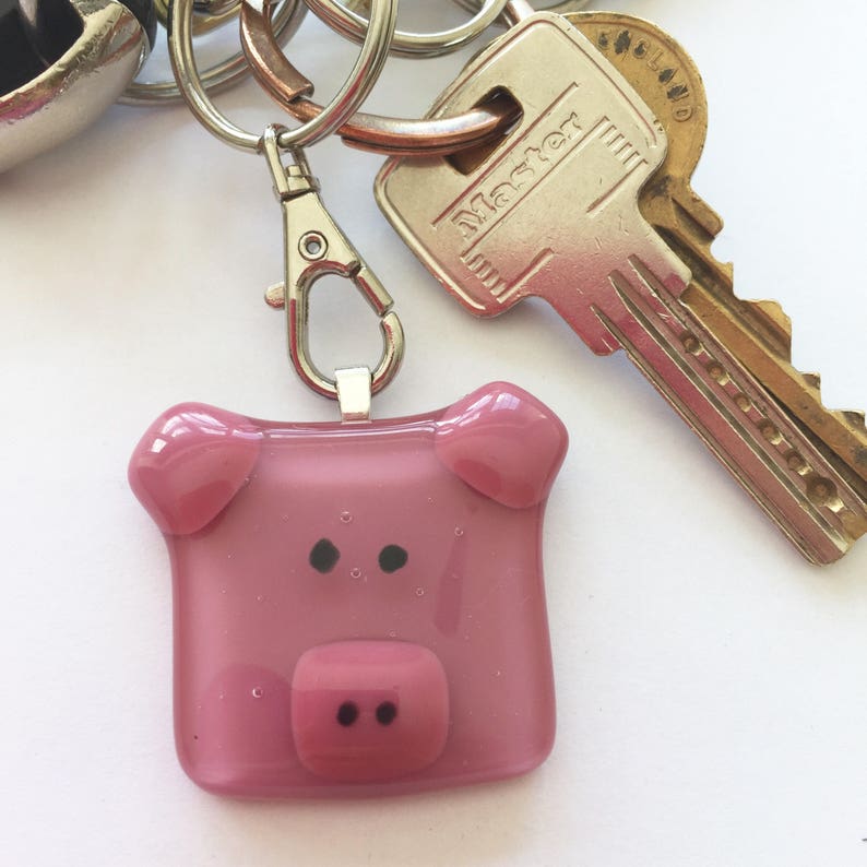 Pig keyring handmade piggy keychain farmyard animal gift Etsy