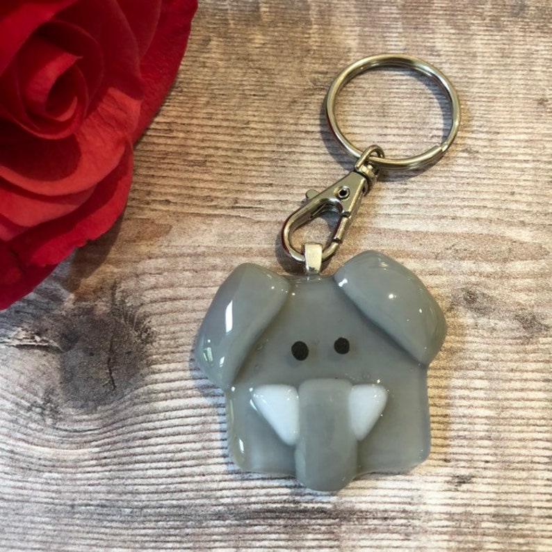 Elephant animal keyring elephant lover gift Etsy