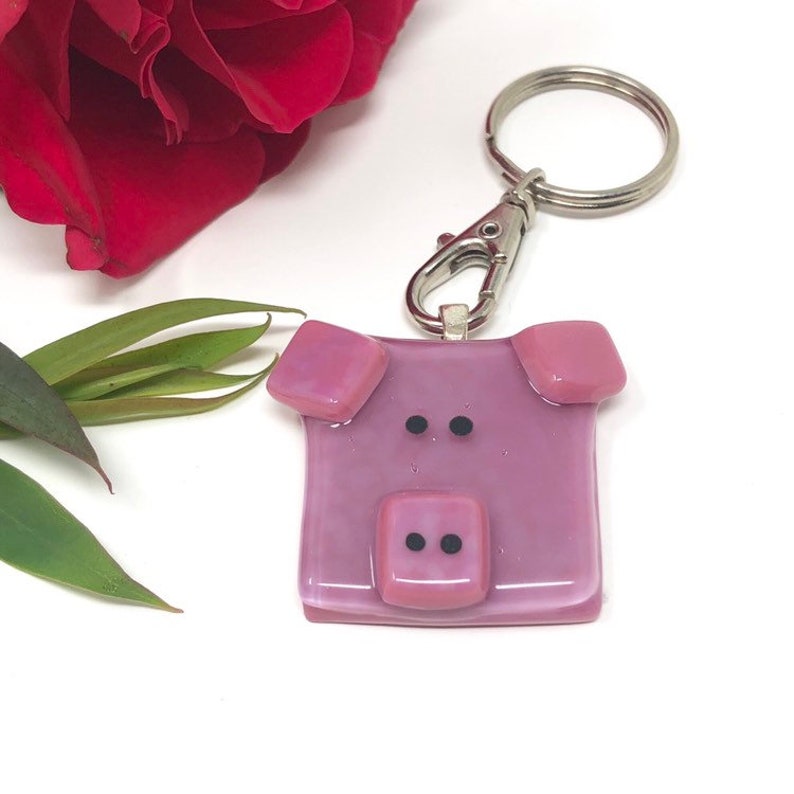 Pig keyring handmade piggy keychain farmyard animal gift Etsy