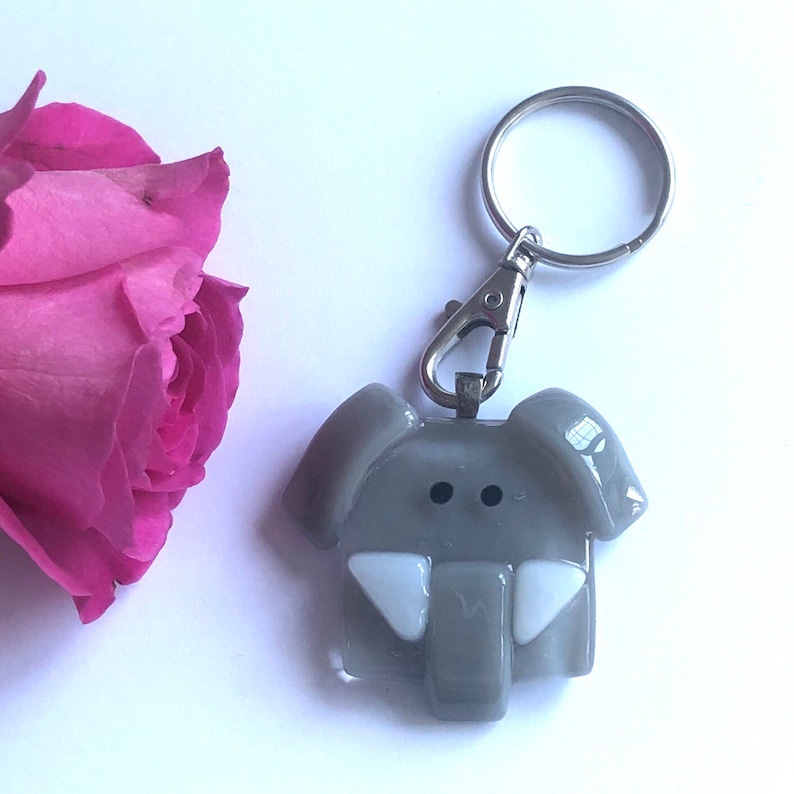 Elephant animal keyring elephant lover gift Etsy