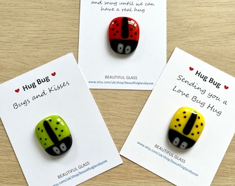 Fused Glass Ladybird Keepsake – Handcrafted Love Bug Pocket Hug Gift