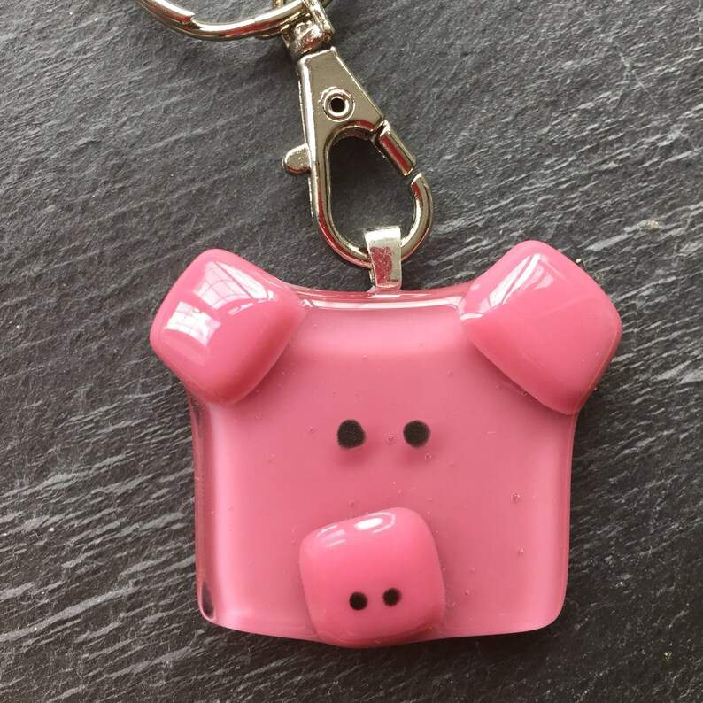 Pig keyring handmade piggy keychain farmyard animal gift Etsy
