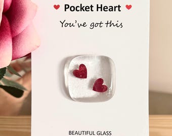 Pocket Hug - Love Hearts - Fused Glass