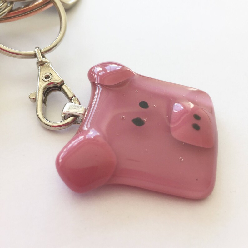 Pig keyring handmade piggy keychain farmyard animal gift Etsy