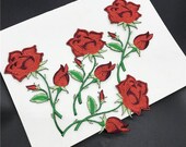 3 PCS Embroidered Patches,Flower Patch, Embroidered rose patch for summer, short sleeve, festival, boho, black, blush, peach, sage, trendy