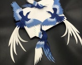 A sets (4 pcs) Embroidered flying birds Applique Patch,Vintage Birds Patch for Clothing or Dress,Decoration Embroidery Appliqués