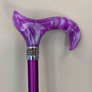 Purple Diamond and Pearl Series with Purple Rhinestones Cane, Non folding, elegance fashion canes, walking cane for women