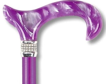 Purple Pearl Walking Cane with Rhinestone Collar