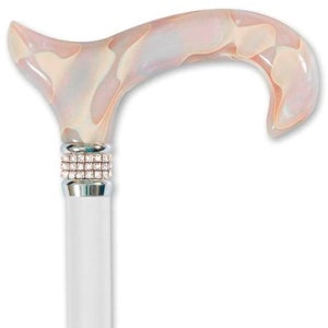 White Diamond and Pearl Series with White Rhinestones Cane, Non folding, elegance fashion canes, walking cane for women