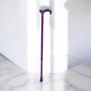 Purple Diamond and Pearl-serie met paarse strassteenstok, niet-opvouwbaar, elegante modestokken, wandelstok voor dames, bling wandelstok, bling