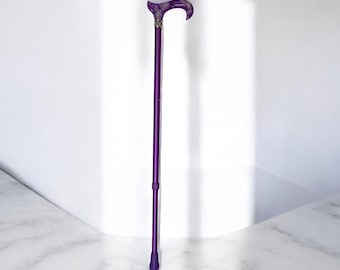 Purple Rhinestone Walking Cane Purple Rhinestones: Pearl Diamond Style, Elegant Fashion