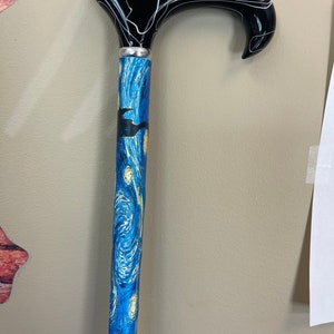 Folding Custom Cane Inspired by painting pictures(34&quot;-38&quot; length), One of a kind cane, walking cane, walking canes