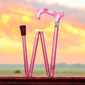 Folding Pink Diamond and Pearl Series with White Rhinestones Cane, Folding, elegance fashion canes, walking cane for women, bling cane