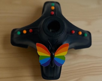 4 prong(5/8") rainbow butterfly stand up by itself rubber tip, includes shipping