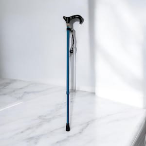 Royal Blue Fashion Cane with White Rhinestones Cane, elegant cane, walking cane for women, walking cane, white rhinestone cane, bling cane