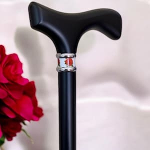 Wood Walking Cane, Roses, Valentine&#39;s Day Cane