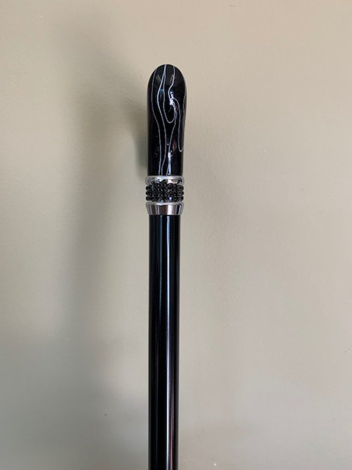 Black Pearl Diamond Cane elegant cane walking cane for Etsy