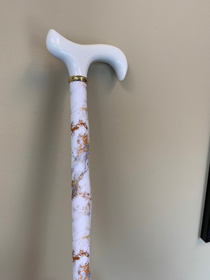 Custom Rose Gold White Marble Walking Cane Cane Canes Etsy