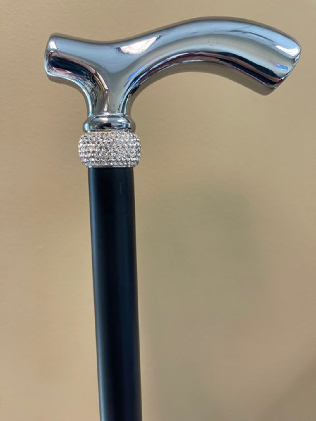 Adjustable Fashionable Blue Cane with Diamonds and Pearls