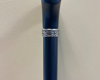 Black Maple Wood Walking Cane with One Dollar Coin Collar
