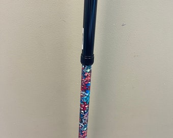 Black Bariatric Offset Walking Cane with custom bottom design, cane, bariatric, bariatric cane, custom cane, canes, bariatric canes