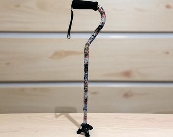 Offset Dog Cane: Adjustable Aluminum Walking Stick with Custom 4-Prong Tip