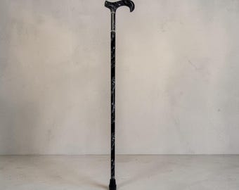Custom Zombie all black wood Walking Cane: Derby Handle, Zombies