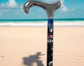 Custom Trump Walking Cane: Adjustable Aluminum Cane, Personalized Design