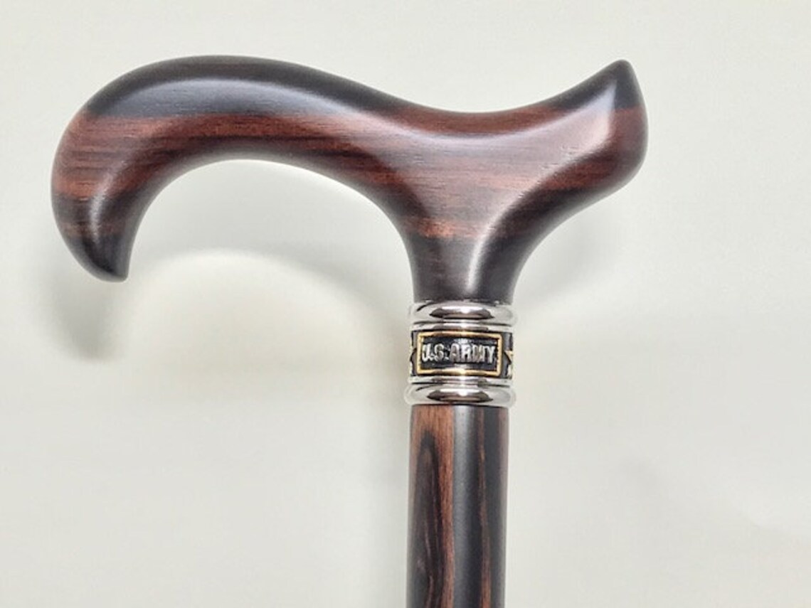 Ebony Wood Cane With ARMY Collar US Army Ebony Shaft Walking Etsy