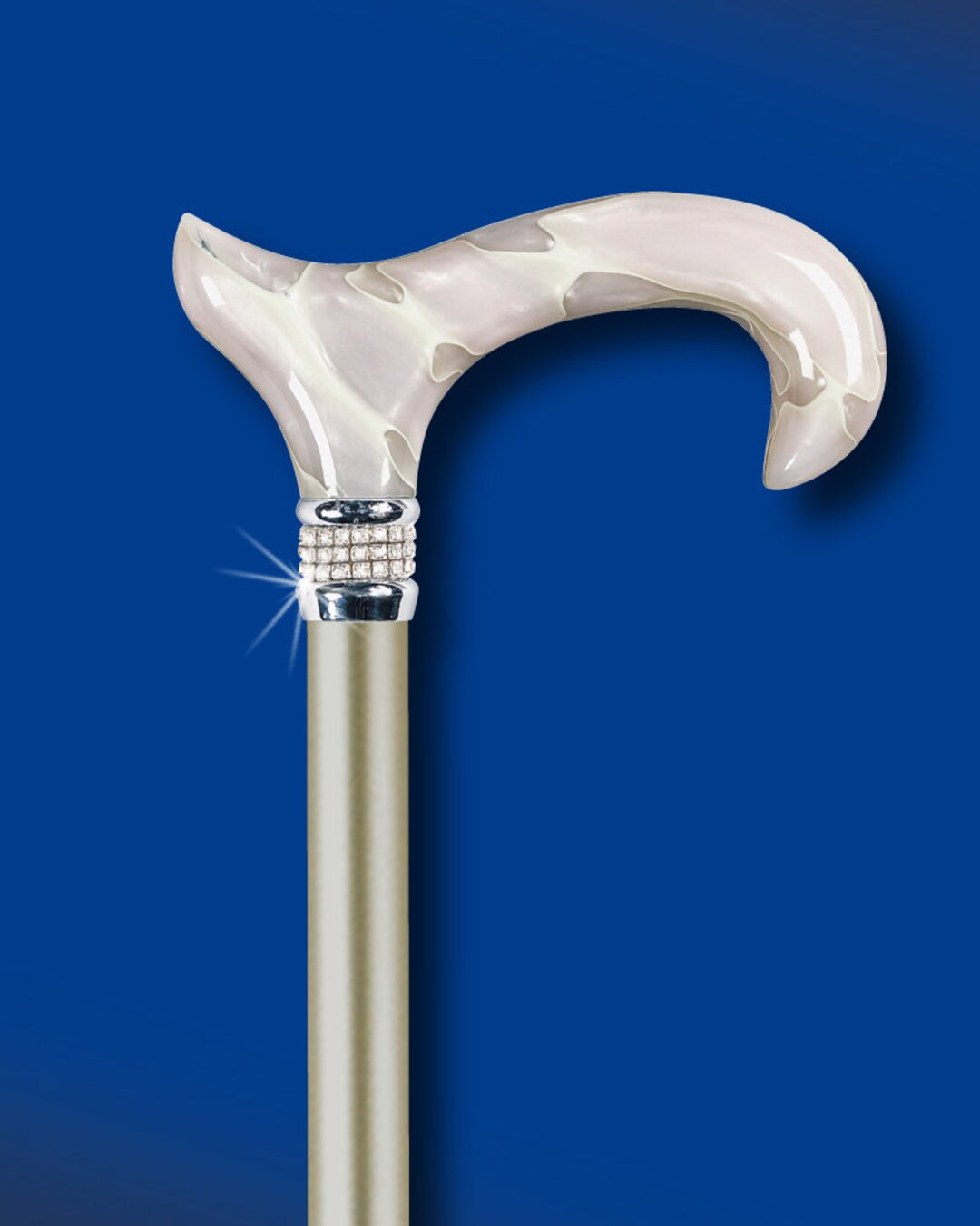 Cream Diamond Cane, Elegant Cane, Walking Cane for Women, Walking Cane