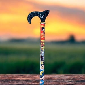 WW Comic Cane, cane, canes, walking cane, walking canes, custom cane, custom canes, gifts for women, birthday gift, gifts, gift