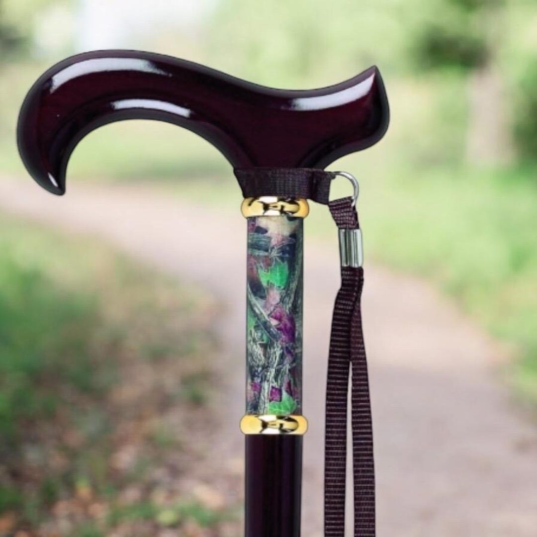 Woodlands Camo Derby Handle Walking Cane: Custom Hardwood Cane - Etsy