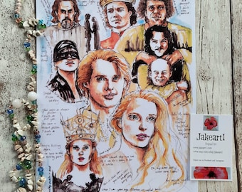 Princess Bride film fan fantasy original art print