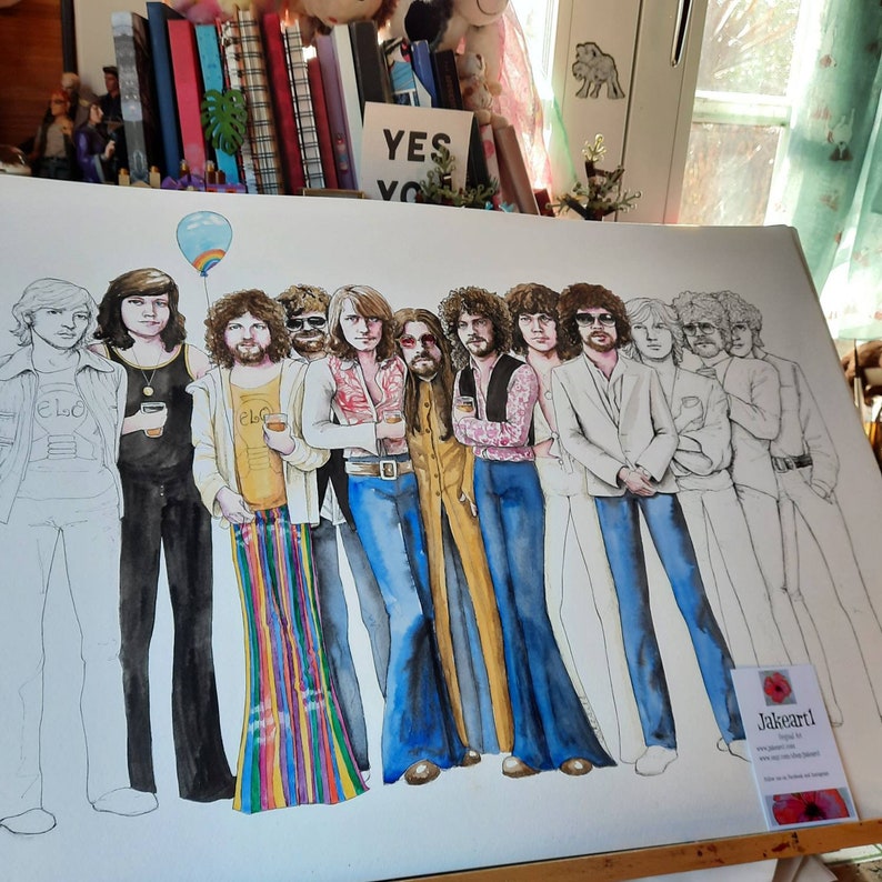 ELO Electric Light Orchestra Jeff Lynne party original art print image 6