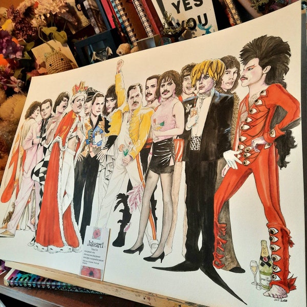 Freddie Mercury Queen party original art print