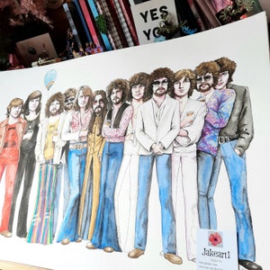 ELO Electric Light Orchestra Jeff Lynne party original art print image 1