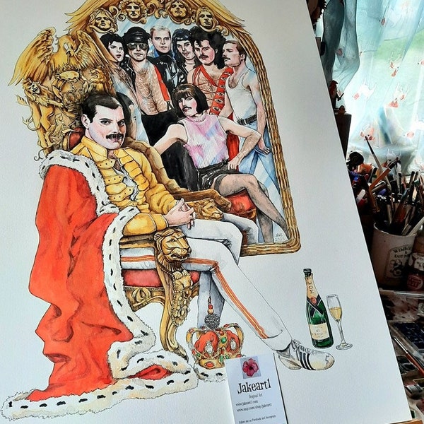 Freddie Mercury Queen icon original art print