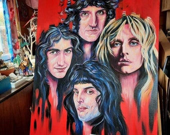 Queen portraits original acrylic painting on canvas